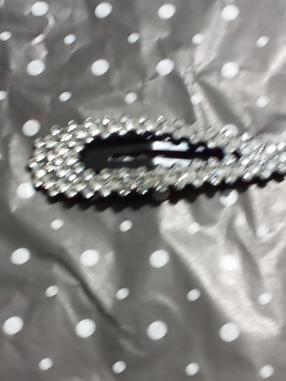 Crystal-Embellished Teardrop Hair Clip - Silver Sparkle